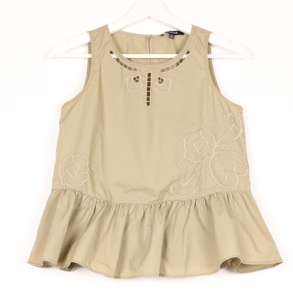 Madewell Embroidered Peplum Tank Top